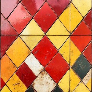 复古彩色菱形瓷砖纹理