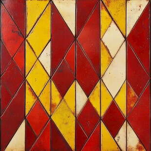 复古几何图案彩色拼接墙面