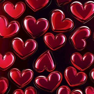 红色爱心图案背景纹理