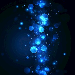 梦幻蓝色光效气泡背景图