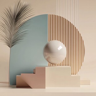 简约几何与植物艺术陈列