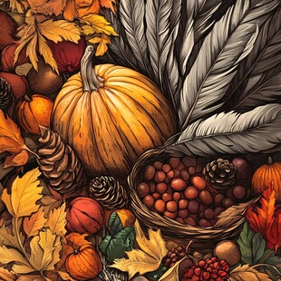 秋日丰收元素插画