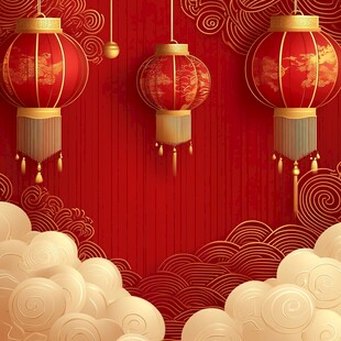 喜庆中式红灯笼背景图