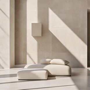 极简风室内的柔和光影沙发