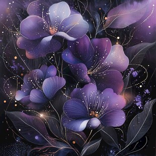 梦幻紫花 绽于暗夜星河