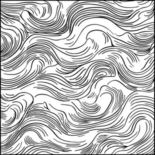 黑白线条波浪纹理图案