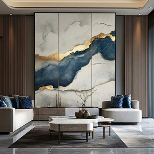 现代客厅的奢华山水壁画