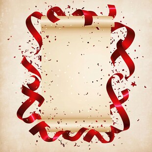 红丝带装饰的庆典背景图