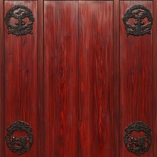 中式红木雕花门板