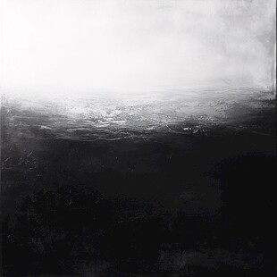 黑白抽象海景艺术画作