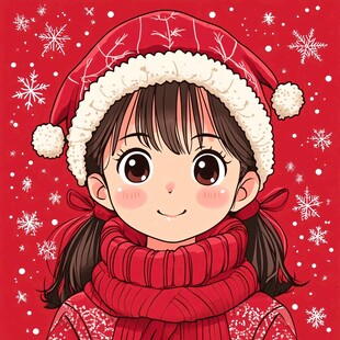 圣诞女孩的温暖冬日装扮