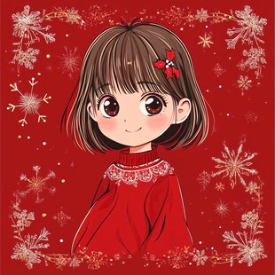 红衣萌娃迎佳节