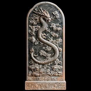 龙纹浮雕石雕 精美中式艺术