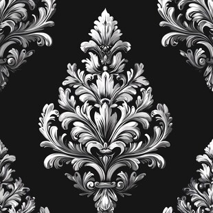 黑白欧式古典花纹图案