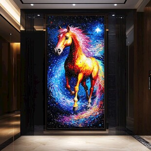 梦幻星空骏马玄关艺术画