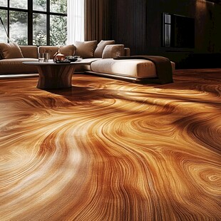 现代客厅的精美木纹地板
