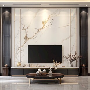 奢华大理石电视背景墙设计