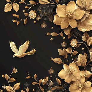 金色花鸟图