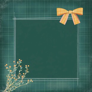 绿底蝴蝶结边框背景图