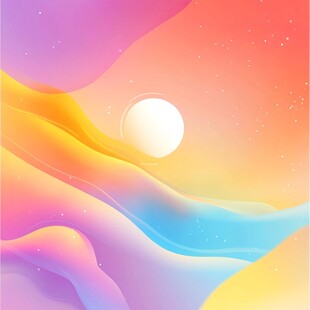 梦幻绚丽的日落风景图