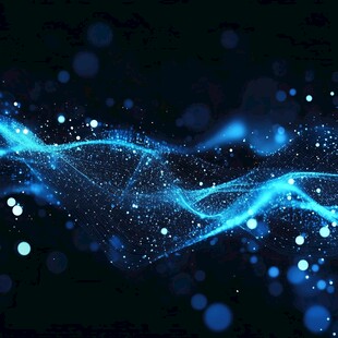 蓝色动感光线粒子背景图