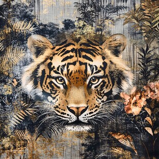 丛林王者老虎的精美插画