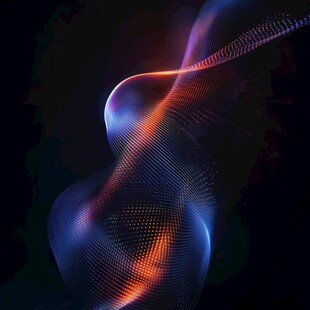 炫彩流动的科技感线条图形