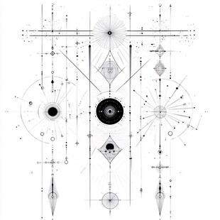 神秘几何抽象艺术图案