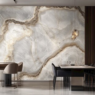 大理石墙面的时尚餐厅空间