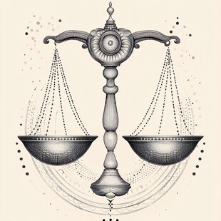 古典风格的正义天平图案