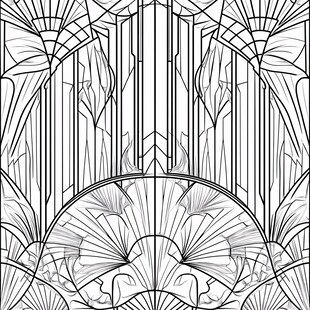 复古艺术装饰风格线条图案