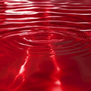 红色水面涟漪特写