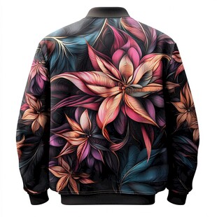 花卉图案时尚夹克外套