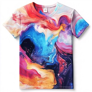 绚丽抽象图案T恤