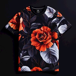 花卉印花短袖T恤