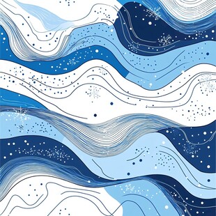 蓝白波浪抽象纹理图案