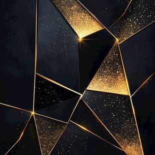 黑金几何拼接闪耀背景图