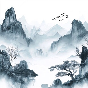 水墨山水间的静谧景致