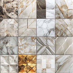 多样大理石瓷砖样式展示