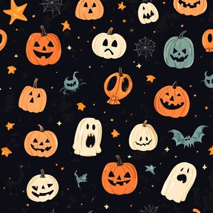 万圣节元素可爱卡通图案