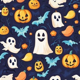 万圣节鬼怪南瓜可爱图案