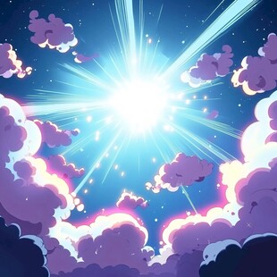 梦幻星空下的绚丽云彩