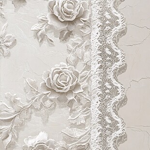 精致白色蕾丝玫瑰刺绣图案