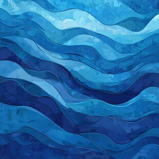 蓝色海浪抽象艺术背景图