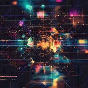 科技感绚丽数字空间图案