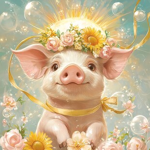 花环小猪的梦幻春日图景