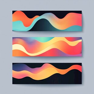 多彩流体波浪横幅设计