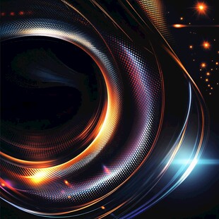 炫酷科技感光效环形背景图