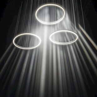 环形灯光束营造神秘氛围