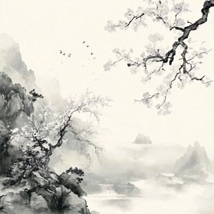 水墨山水间的灵韵景致